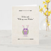 ハッピーバースデーフクロウ来(年齢) カード (黄色い花)