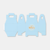 ハッピーバースデーフライトボックスブルーホワイトギンガム フェイバーボックス (折り畳みなし)