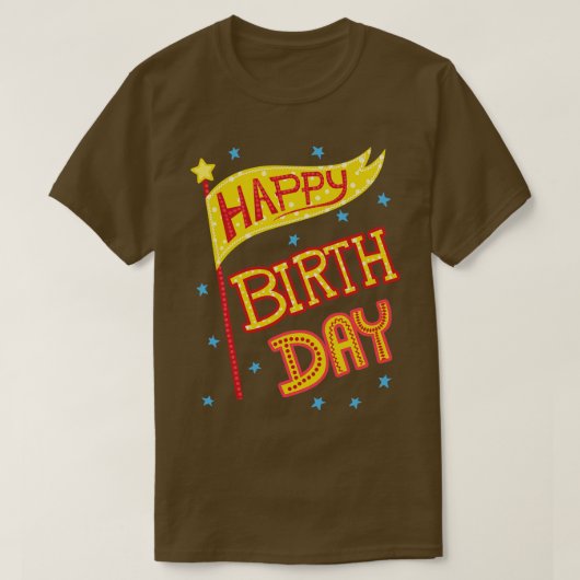 ハッピーバースデーフラグ Tシャツ (デザイン正面)