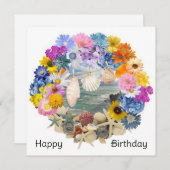 ハッピーバースデーフラットカード (正面/裏面)