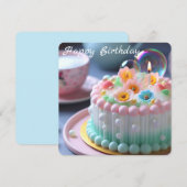 ハッピーバースデーフラットカード(リトルプリンセス) (正面/裏面)