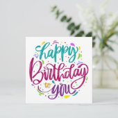 ハッピーバースデーフラットカード 招待状 (スタンド正面)