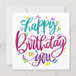 ハッピーバースデーフラットカード 招待状