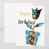 ハッピーバースデーフラットホリデーカード シーズンカード (正面/裏面)