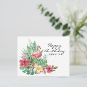 ハッピーバースデーフラミンゴポストカード ポストカード (スタンド正面)