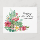 ハッピーバースデーフラミンゴポストカード ポストカード (正面)