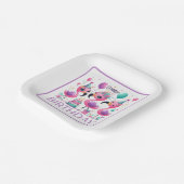 ハッピーバースデーフラミンゴ ペーパープレート (傾斜あり)