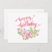 ハッピーバースデーフラワーカード ポストカード (正面/裏面)