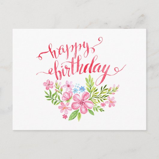 ハッピーバースデーフラワーカード ポストカード (正面)