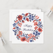 ハッピーバースデーフラワーサイクル カード (正面/裏面インサイチュ)