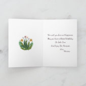 ハッピーバースデーフラワーズウォーター色のフローラ カード (内部)