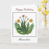 ハッピーバースデーフラワーズウォーター色のフローラ カード (黄色い花)