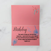 ハッピーバースデーフラワーダンデリオンウィッシュグリーティング カード (内部)