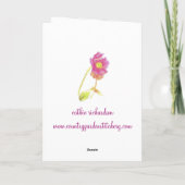 ハッピーバースデーフラワーバケットコテージガーデンアート カード (裏面)