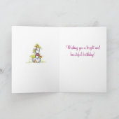 ハッピーバースデーフラワーバケットコテージガーデンアート カード (内部)