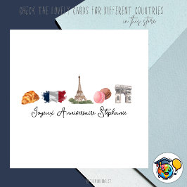 ハッピーバースデーフランスのカード、Joyeux Anniverssaire カード