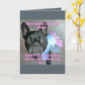 ハッピーバースデーフランスのブルドッグクイーン カード (黄色い花)