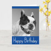 ハッピーバースデーフランスのブルドッグパピーカード – Verse カード (黄色い花)