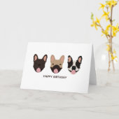 ハッピーバースデーフランスのブルドッグ カード (黄色い花)