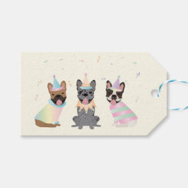 ハッピーバースデーフランスのブルドッグ ギフトタグ