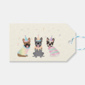 ハッピーバースデーフランスのブルドッグ ギフトタグ (正面(横))