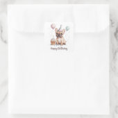 ハッピーバースデーフランスのブルドッグ スクエアシール (バッグ)