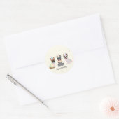 ハッピーバースデーフランスのブルドッグ ラウンドシール (封筒)