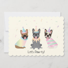 ハッピーバースデーフランスのブルドッグ 招待状