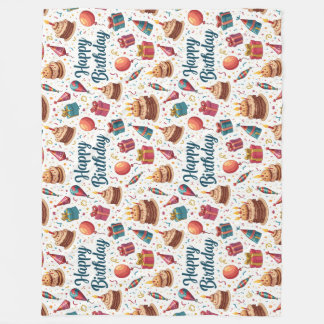 ハッピーバースデーフリースブランケットとバルーン フリースブランケット