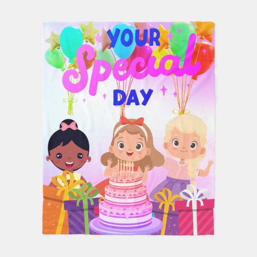 ハッピーバースデーフリースブランケット フリースブランケット (正面)