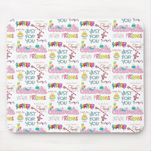 ハッピーバースデーフレンズファミリーサプライズマウスパッド マウスパッド (正面)