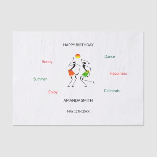 ハッピーバースデーフレンドのハピネス・ダンス 薄葉紙 (正面)