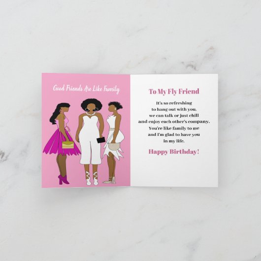 ハッピーバースデーフレンドアフリカンアメリカン誕生日 サンキューカード (内部)