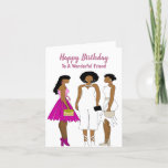 ハッピーバースデーフレンドアフリカンアメリカン誕生日 サンキューカード<br><div class="desc">この美しい誕生日カードは、3人の友人が夕べの服を着て登場。この可愛いカードは与え楽しい地球の友人に向かって完璧でのまわりにある。</div>