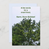 ハッピーバースデーフレンドフラットグリーティングカード (正面/裏面)