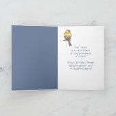 ハッピーバースデーフレンドミュージシャンおもしろいミュージックノートバード カード (内部)