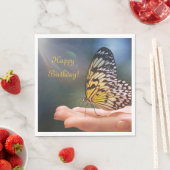 ハッピーバースデーフレンドリー蝶 スタンダードランチョンナプキン (インサイチュ)