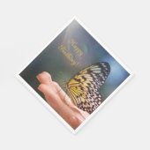 ハッピーバースデーフレンドリー蝶 スタンダードランチョンナプキン (角)