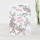 ハッピーバースデーフレンド親愛ウインターカニアップル カード (正面)