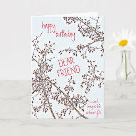 ハッピーバースデーフレンド親愛ウインターカニアップル カード