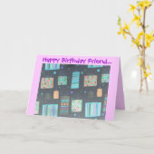 ハッピーバースデーフレンド… カード (黄色い花)