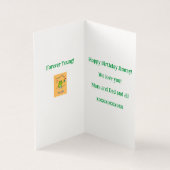 ハッピーバースデーフロッグバナー風船の花火カード (内部)