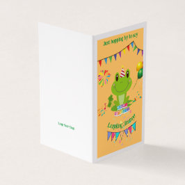 ハッピーバースデーフロッグバナー風船の花火カード