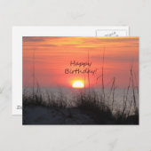 ハッピーバースデーフロリダオレンジサンセット ポストカード (正面/裏面)