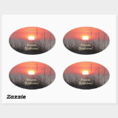 ハッピーバースデーフロリダサンセット 楕円形シール (シート)