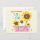 ハッピーバースデーフローアマンチェスターカード ポストカード (正面/裏面)