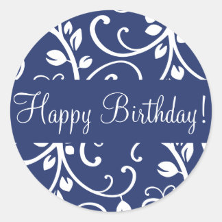 ハッピーバースデーフローラつる植物封筒封印 ラウンドシール