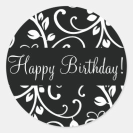 ハッピーバースデーフローラつる植物封筒封印 ラウンドシール