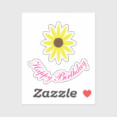 ハッピーバースデーフローラひまわりピンクイエロー2024 シール (シート)