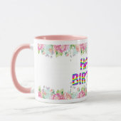ハッピーバースデーフローラデザイン マグカップ (左)